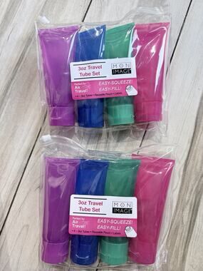 Eight Pack Of 3 Ounce Travel Size Bottles With Tags Multicolored Brand New